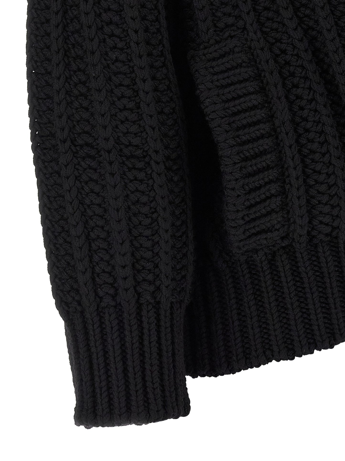 Black Virgin Wool Cardigan