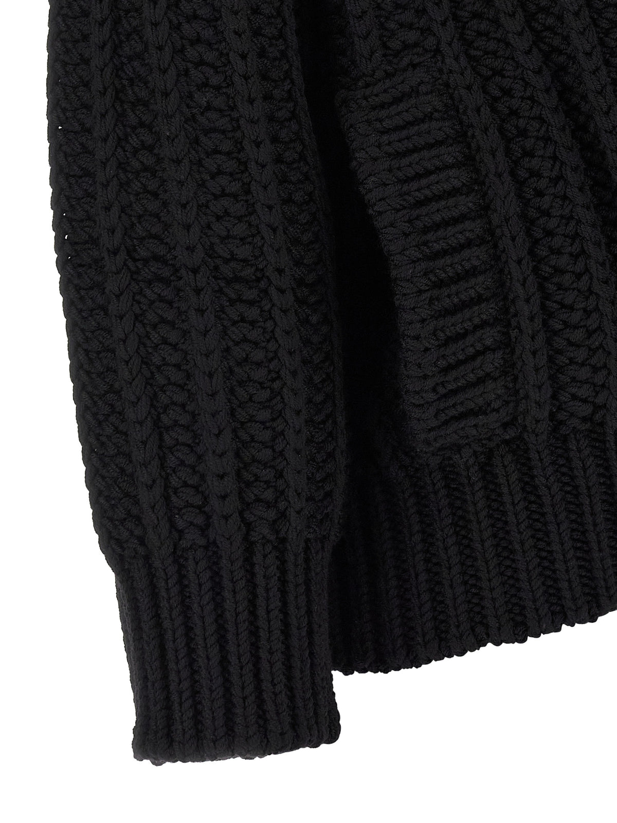 Black Virgin Wool Cardigan