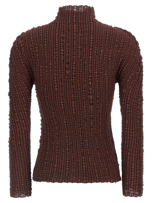 Brown Polyester Cardigan