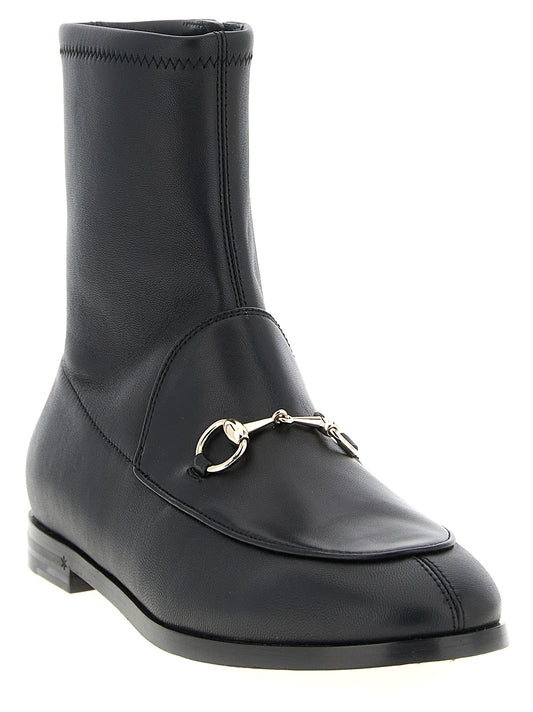 Black Lamb Leather Ankle Boots