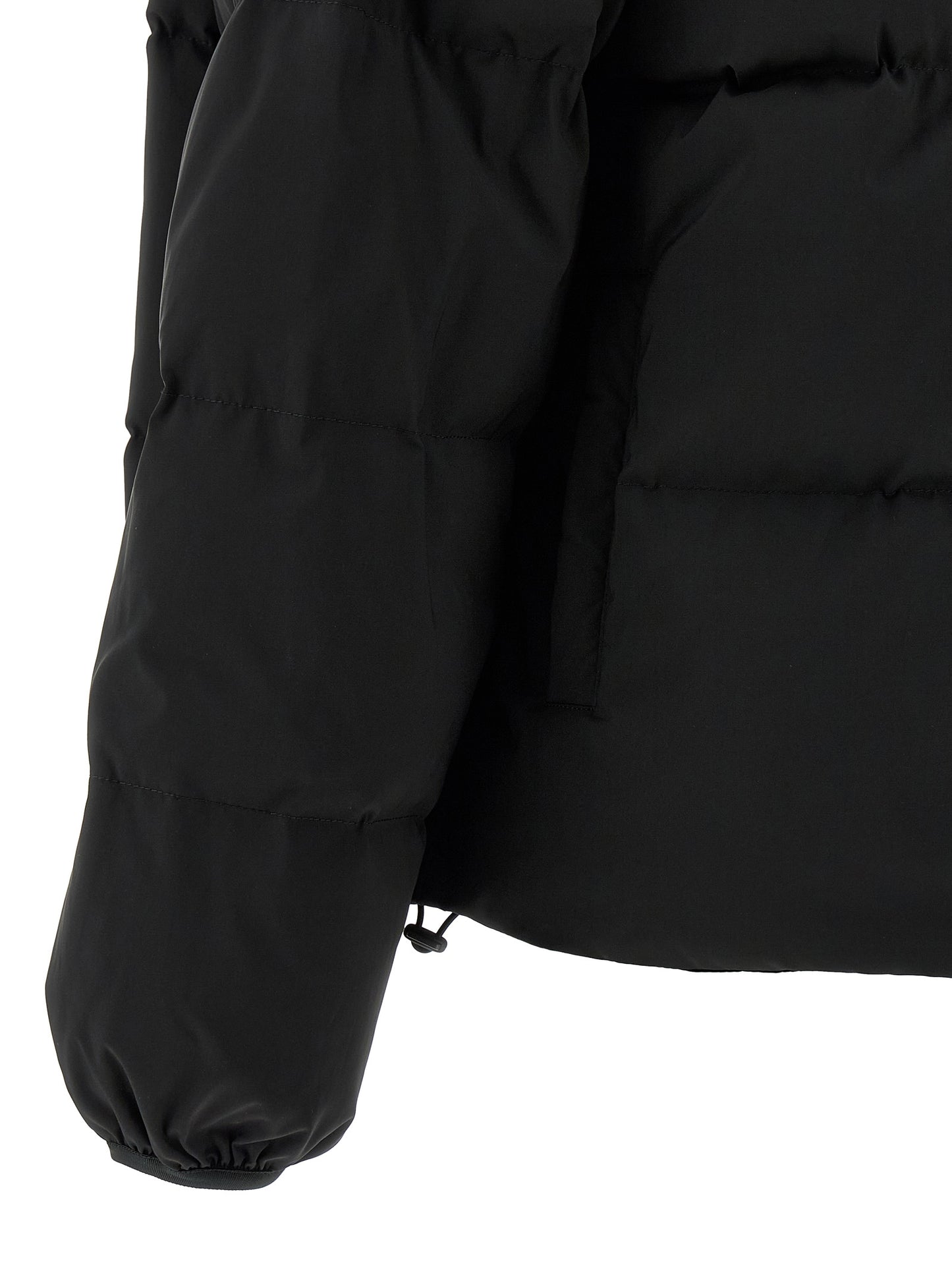 Black Polyester Full-Length Jacket