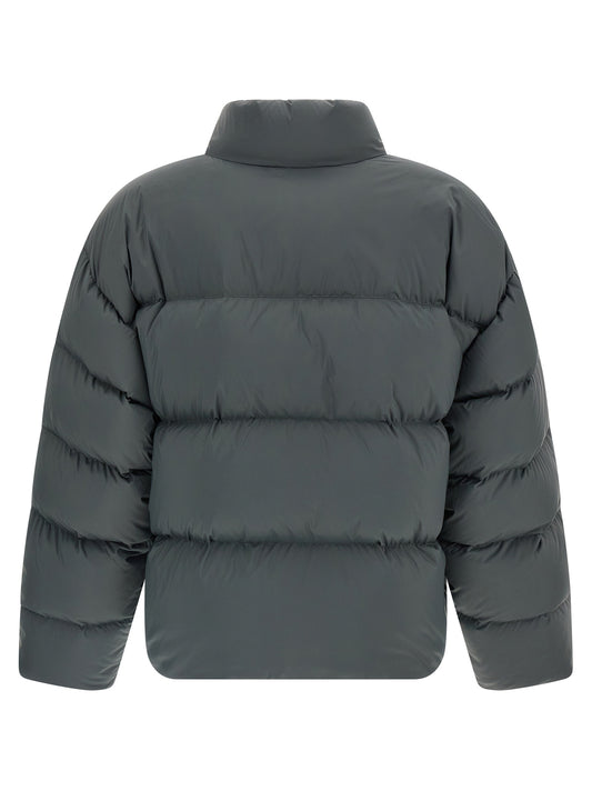 Gray Polyamide Full-Length Jacket