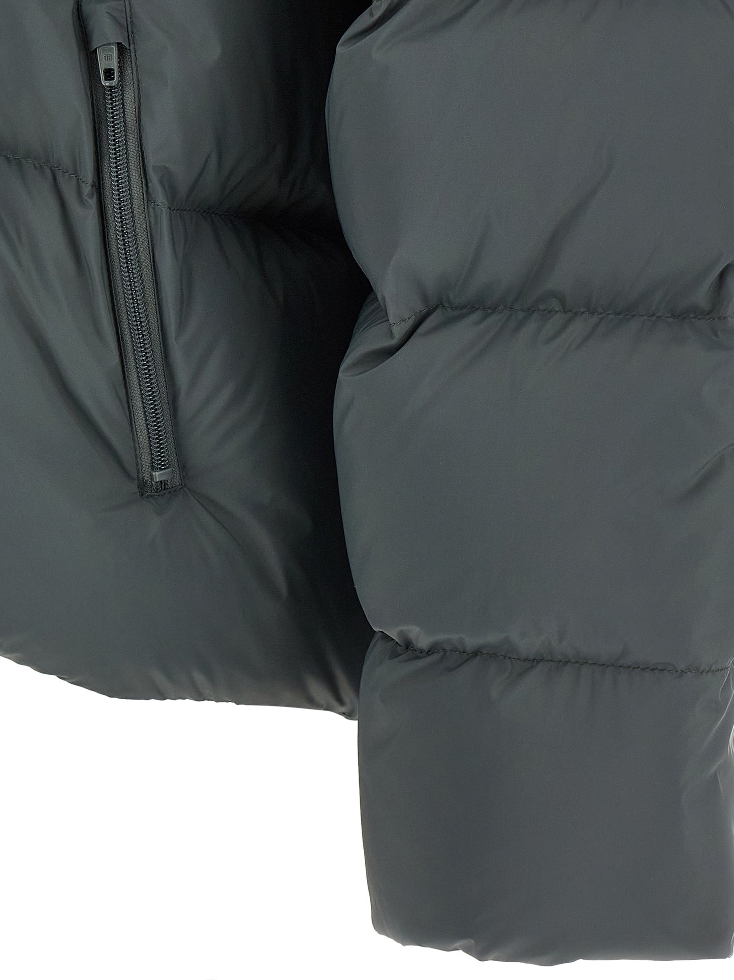 Gray Polyamide Full-Length Jacket