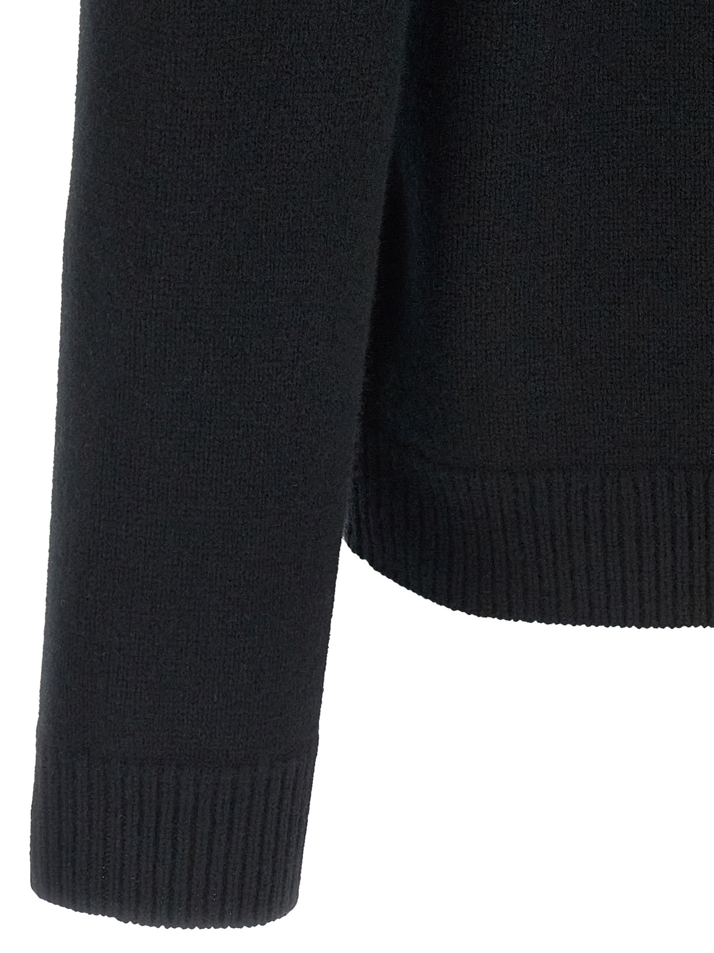 Black Merino Wool Cardigan