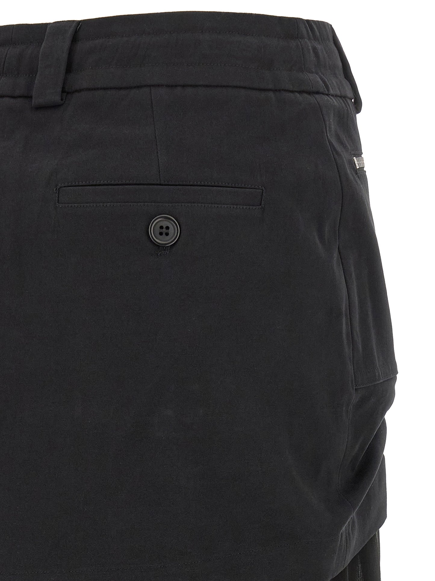 Black Silk Midi Skirt