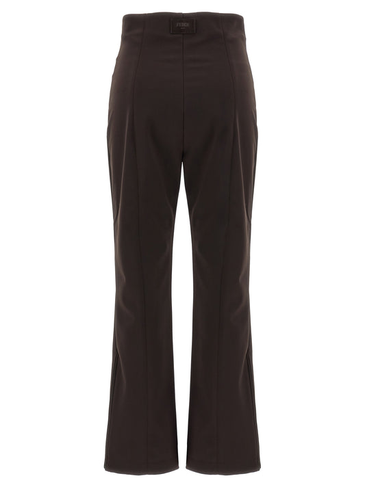 Brown Polyamide Athletic Pants