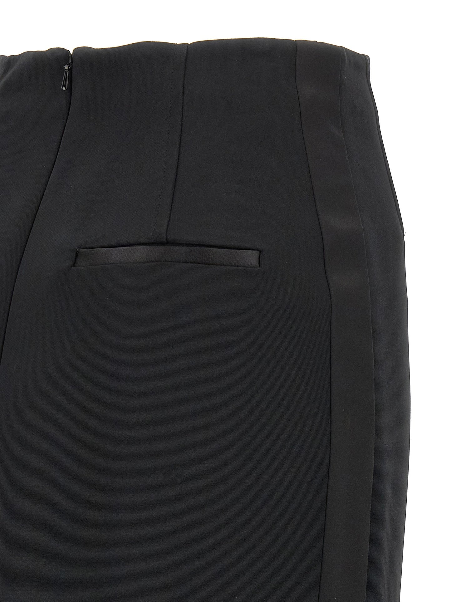 Black Viscose Midi Skirt