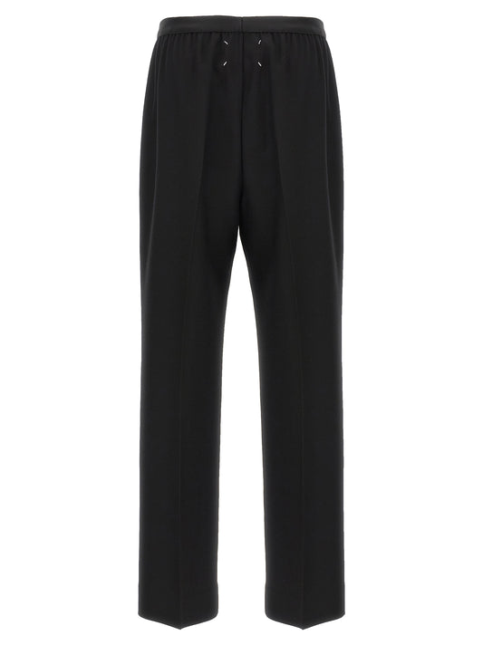 Black Virgin Wool Casual Pants