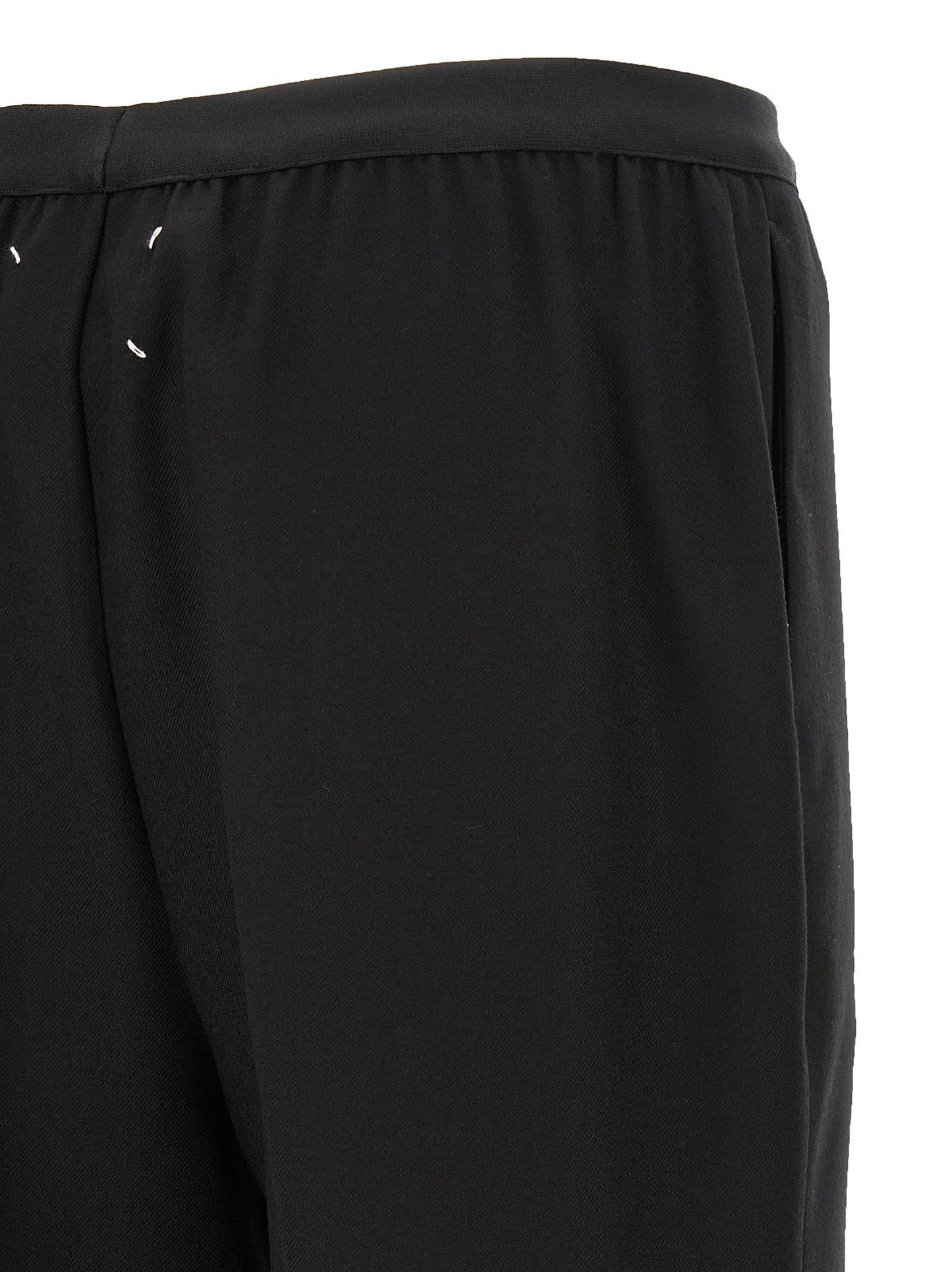 Black Virgin Wool Casual Pants