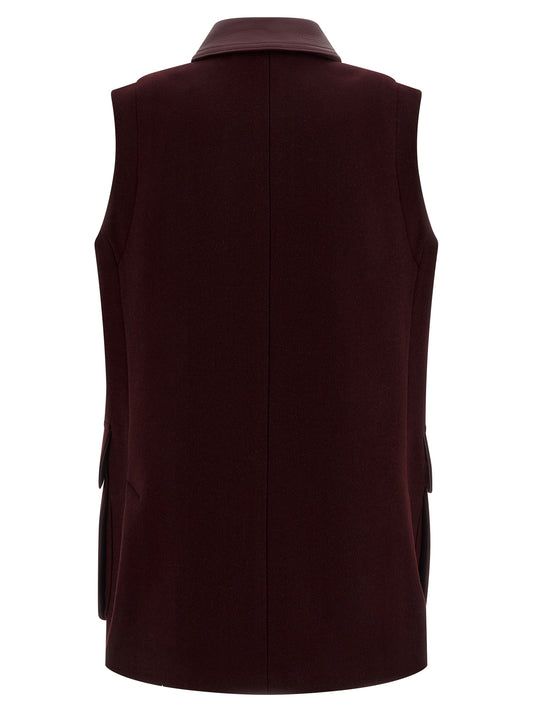 Bordeaux Virgin Wool Sleeveless Jacket