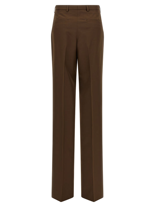 Brown Polyester Dress Pants