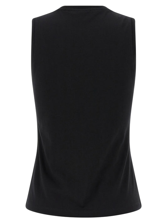 Black Cotton Sleeveles T-Shirt