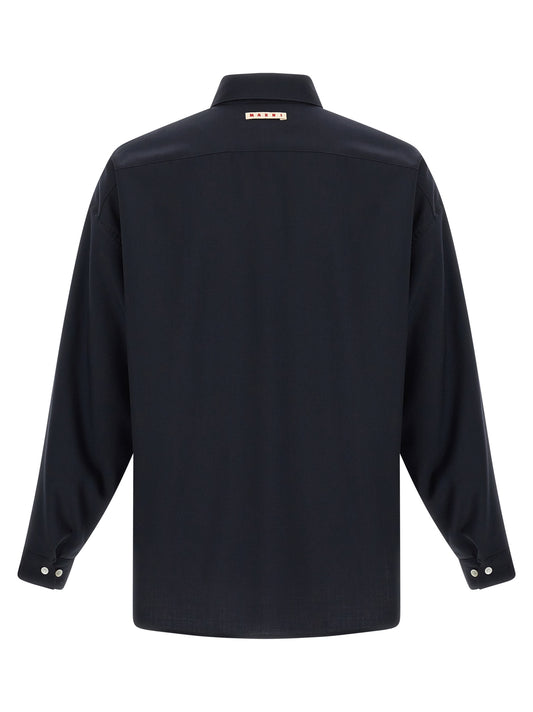 Blue Virgin Wool Blouse