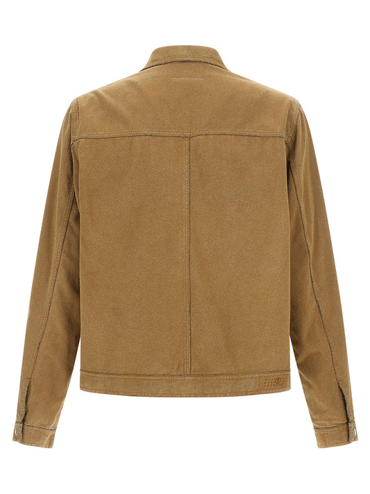 Beige Cotton Denim Jacket