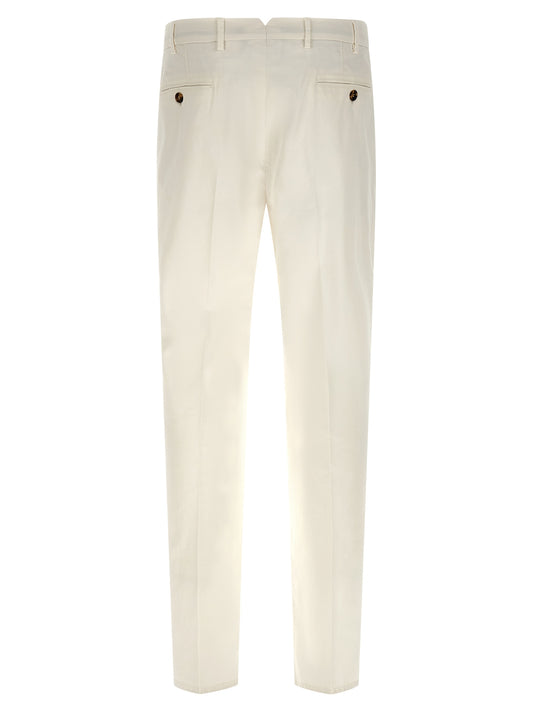 White Cotton Casual Pants