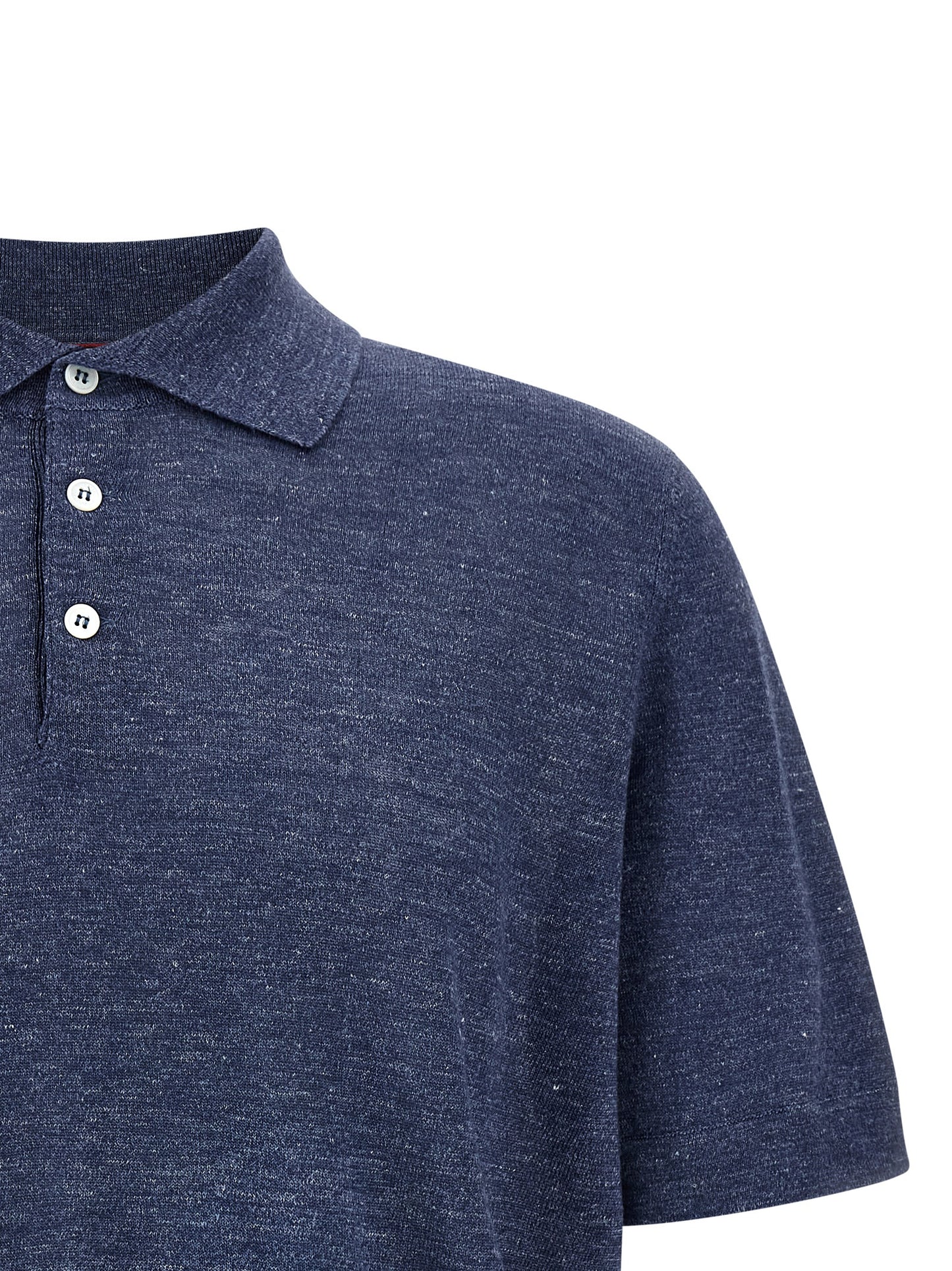 Blue Linen Polo Shirt
