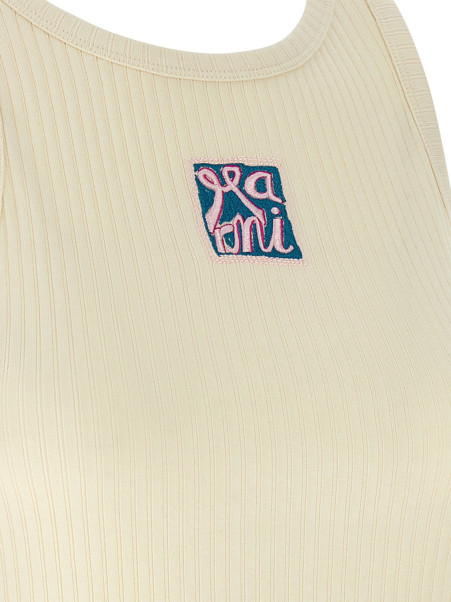 Beige Cotton Tank Tops