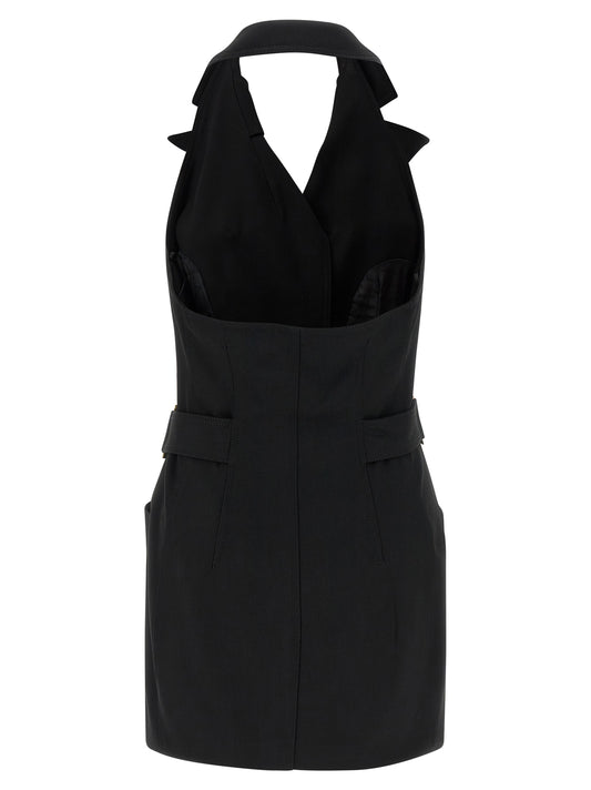 Black Viscose Short Dress