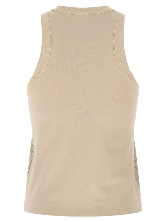 Beige Cotton Tank Tops