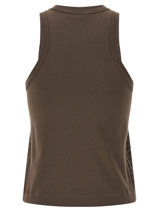 Brown Cotton Tank Tops