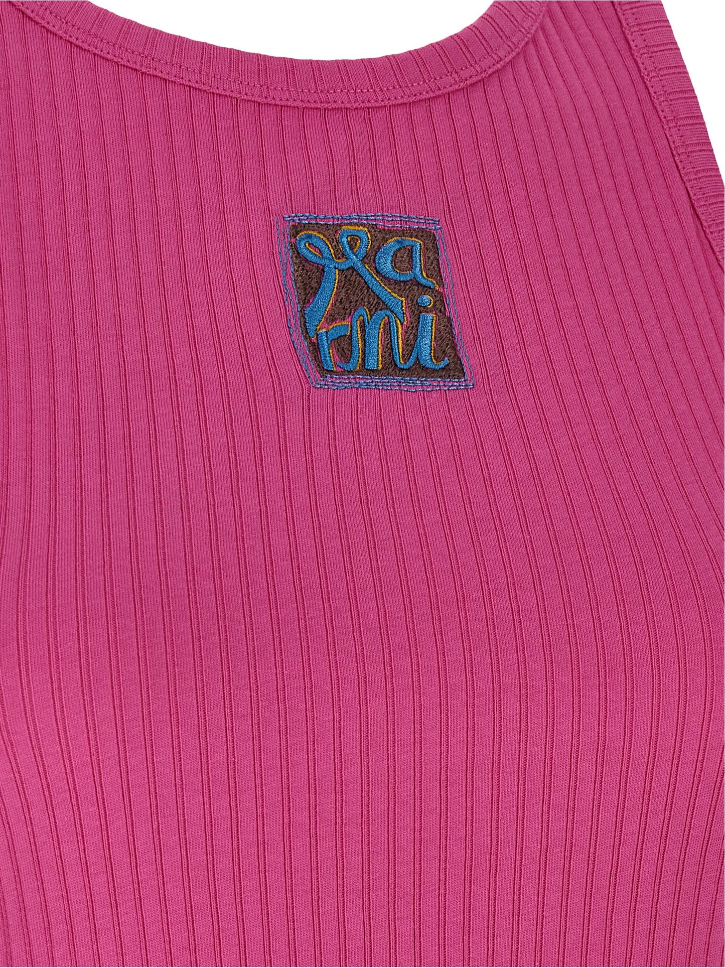 Fuchsia Cotton Sleeveles T-Shirt