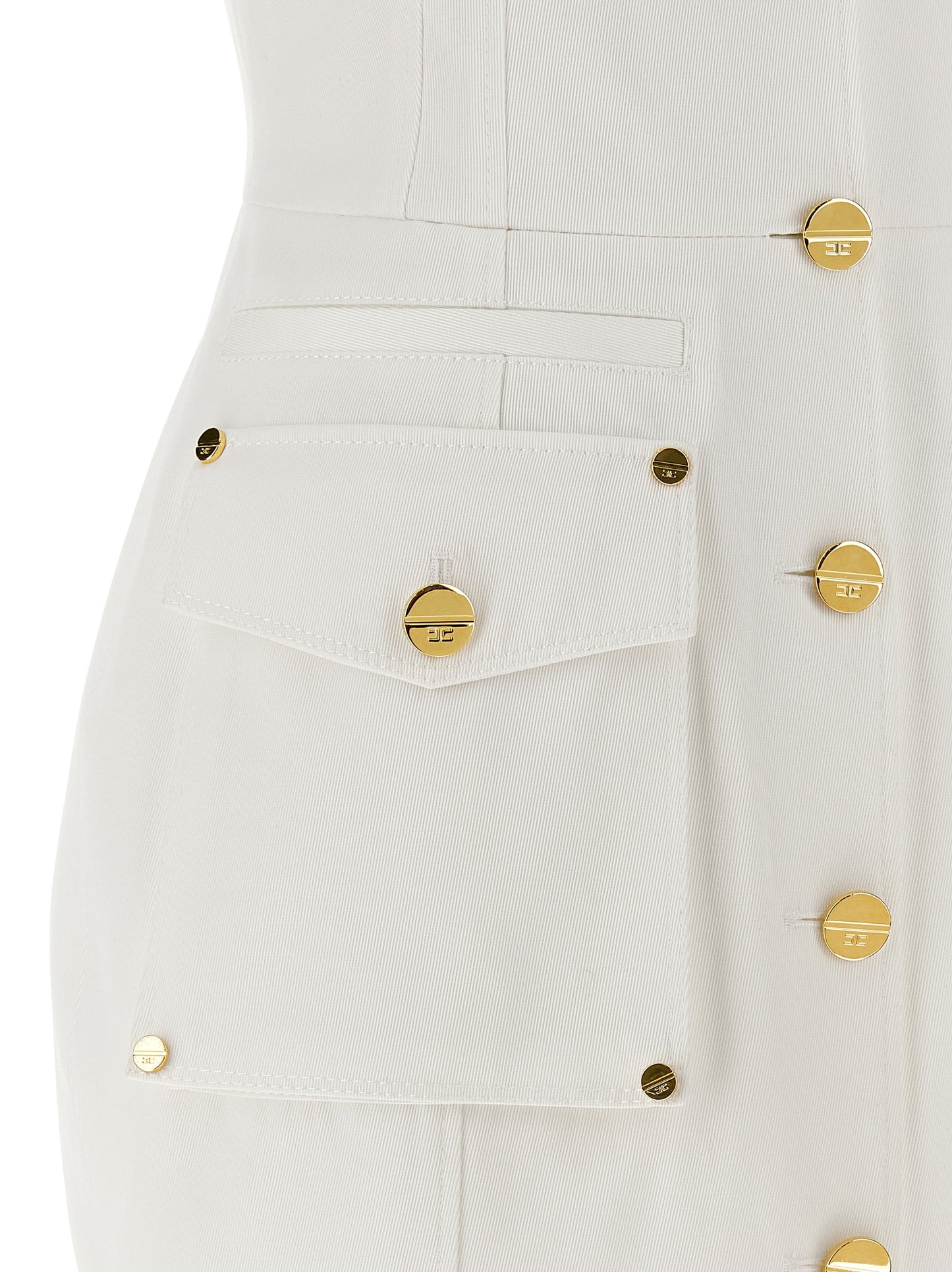 White Cotton Short Dress