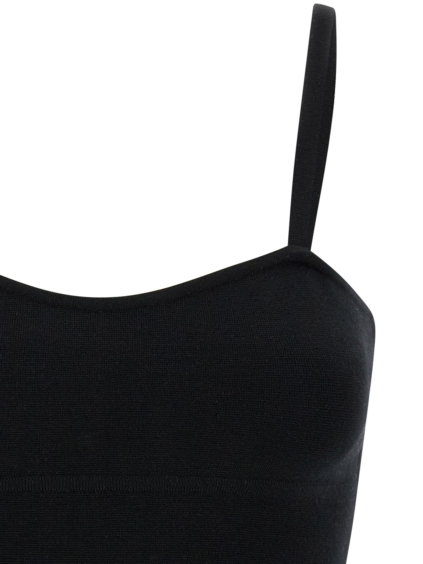 Black Virgin Wool Tank Tops