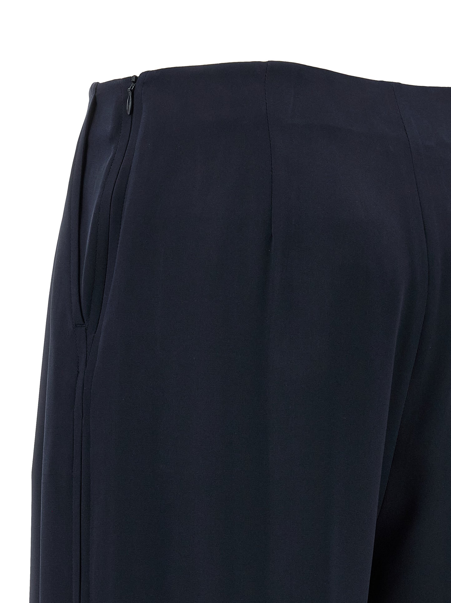 Blue Silk Casual Pants