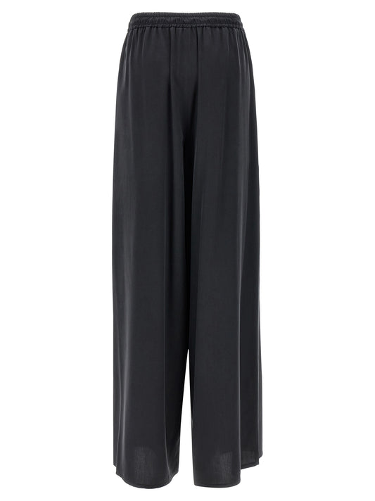 Blue Silk Casual Pants