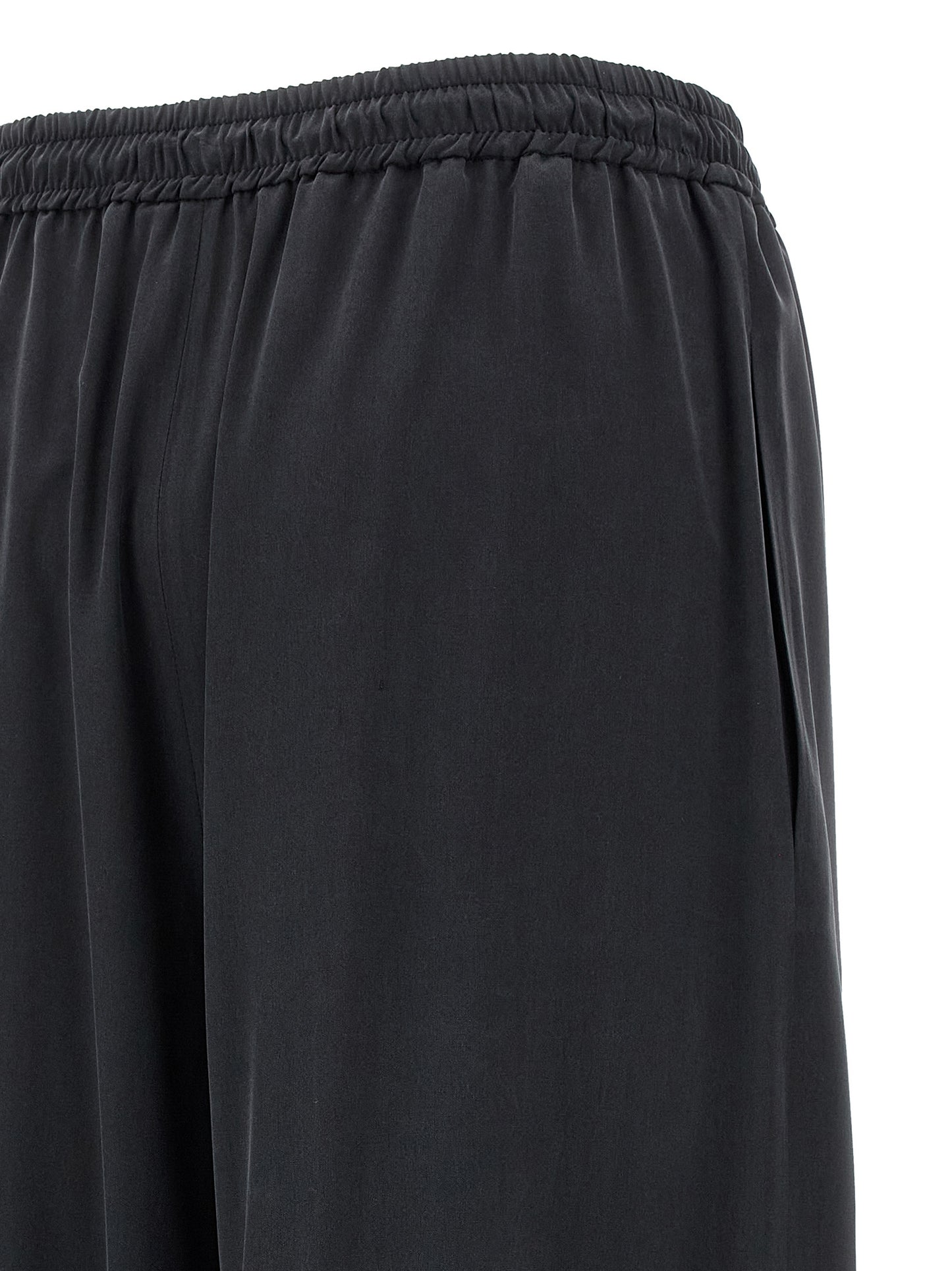 Blue Silk Casual Pants
