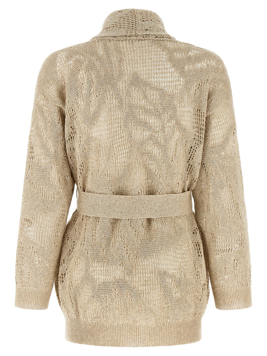 Beige Linen Cardigan