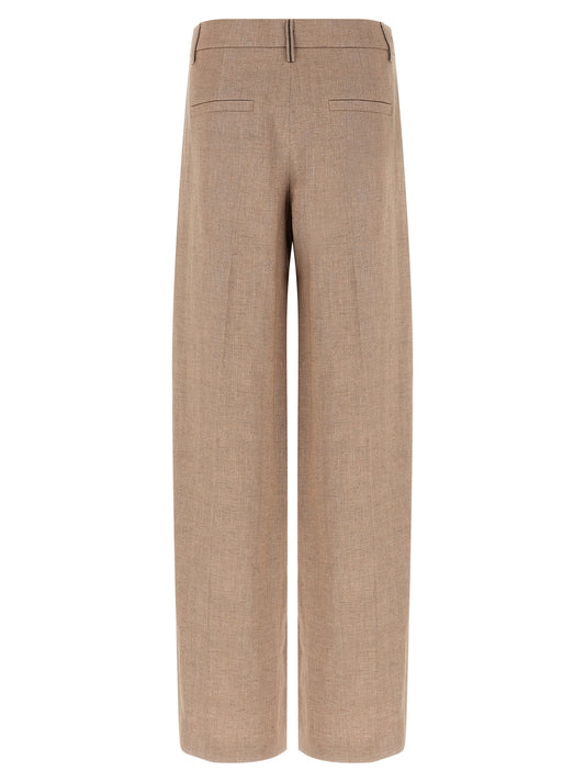Multicolor Linen Flared Pants