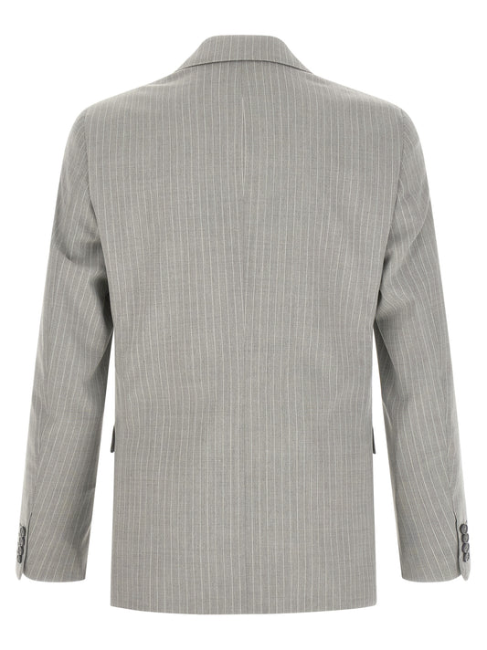 Gray Polyester Two-Piece Suit