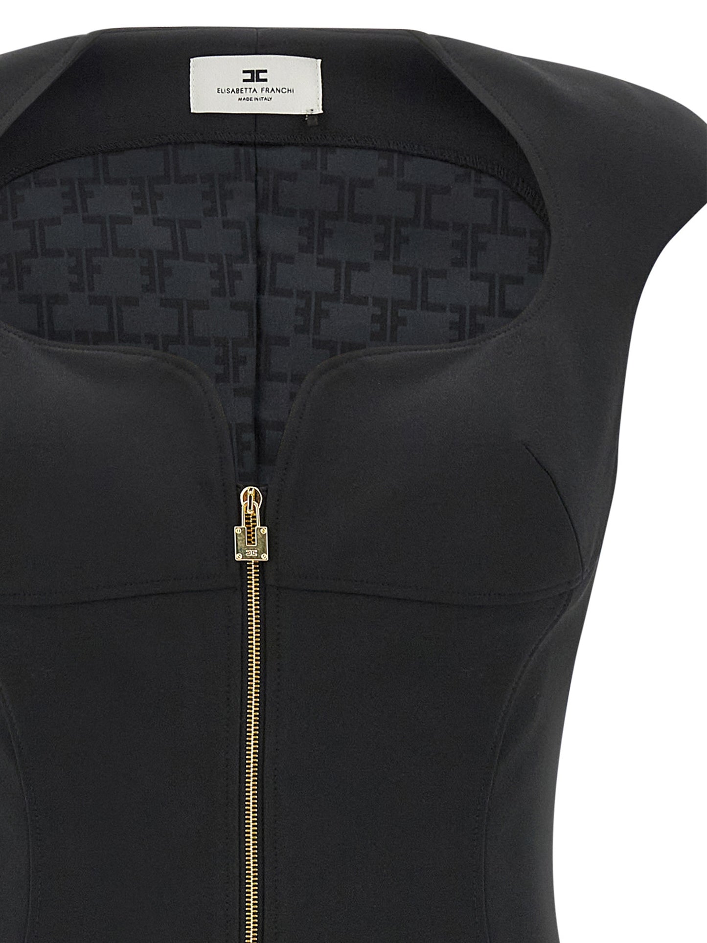 Black Polyester Midi Dress