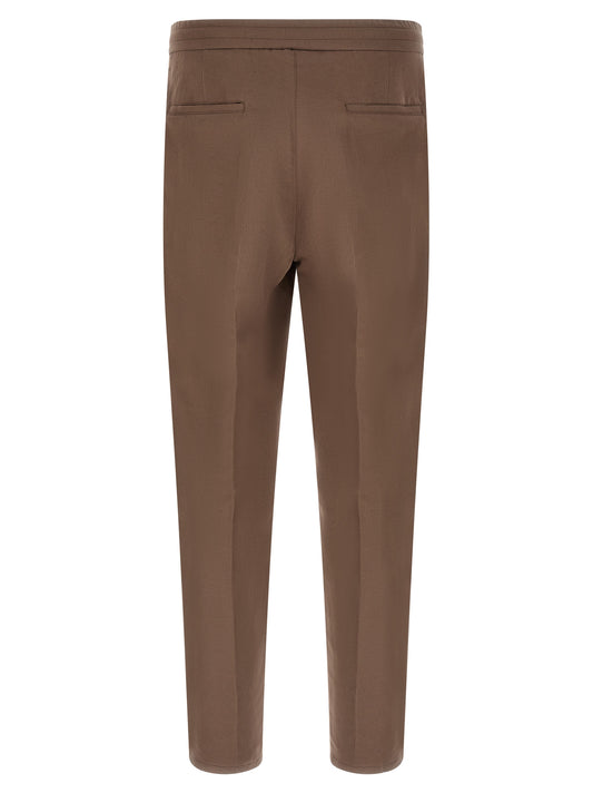Brown Linen Casual Pants