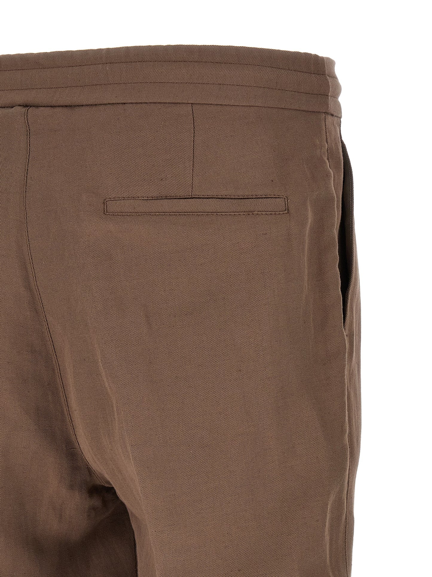 Brown Linen Casual Pants
