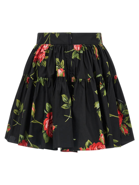 Black Cotton Long Skirt