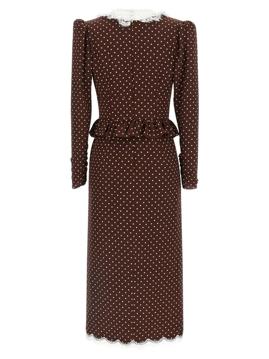 Brown Silk Midi Dress