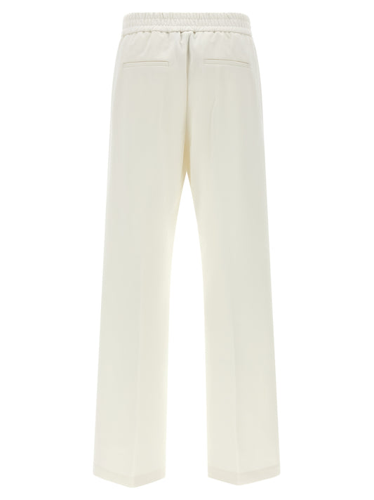 White Cotton Casual Pants
