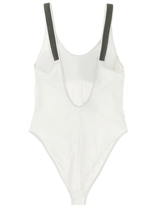 White Polyamide One-Piece Swimsuit
