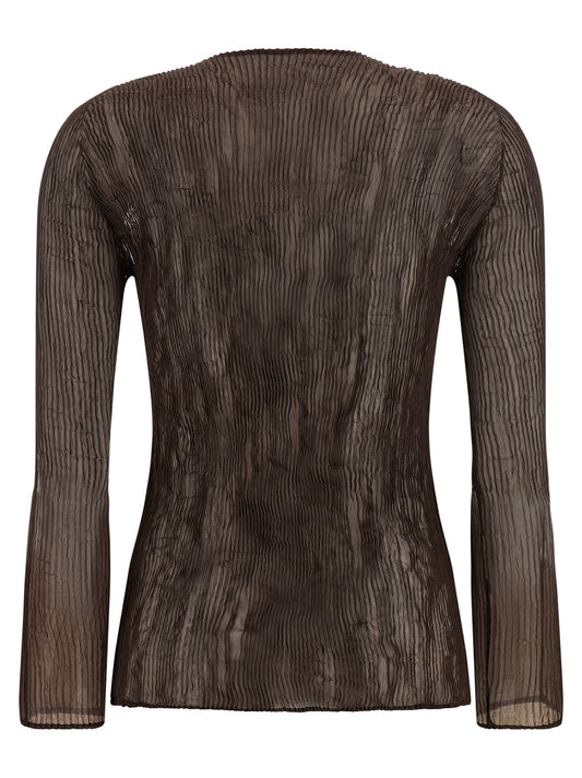 Brown Polyester Blouse