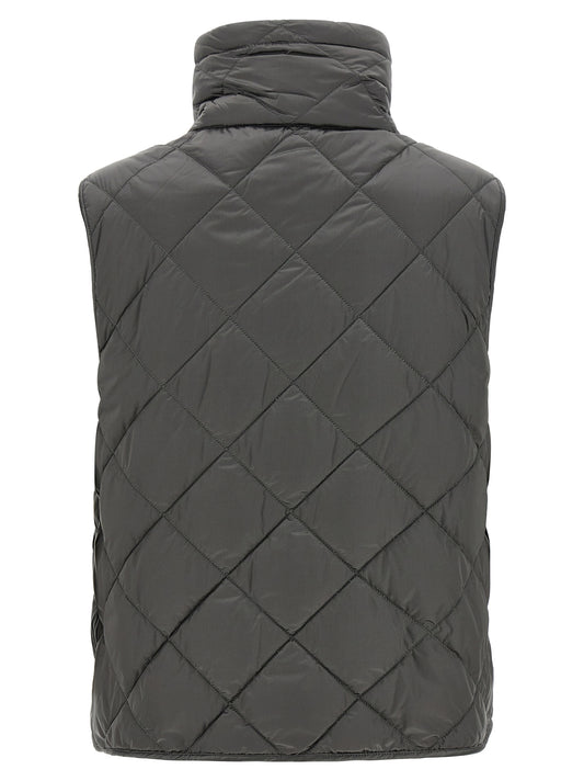 Gray Polyamide Sleeveless Jacket