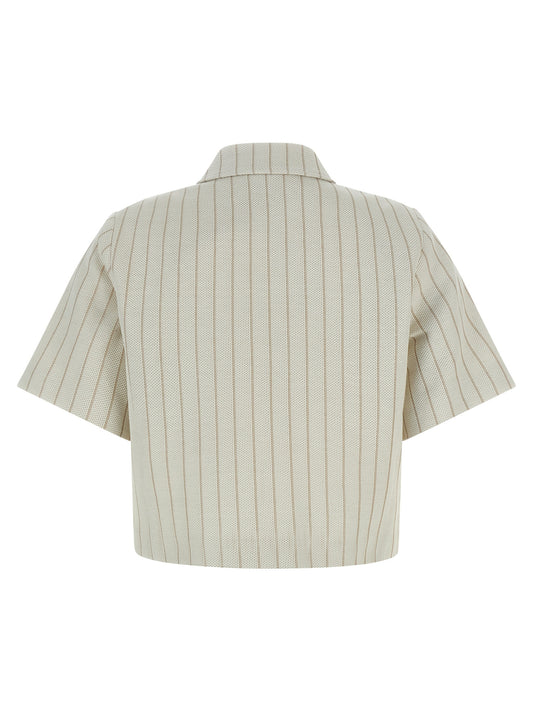 Beige Cotton Full-Length Jacket