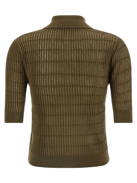 Bicolor Silk Polo Shirt
