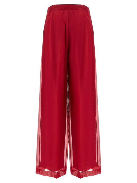 Multicolor Silk Casual Pants