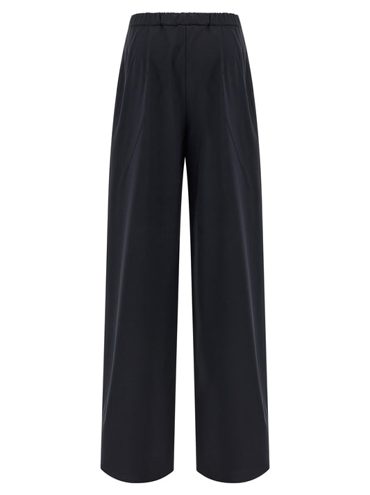 Blue Virgin Wool Casual Pants