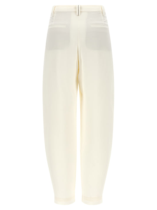 Beige Viscose Casual Pants