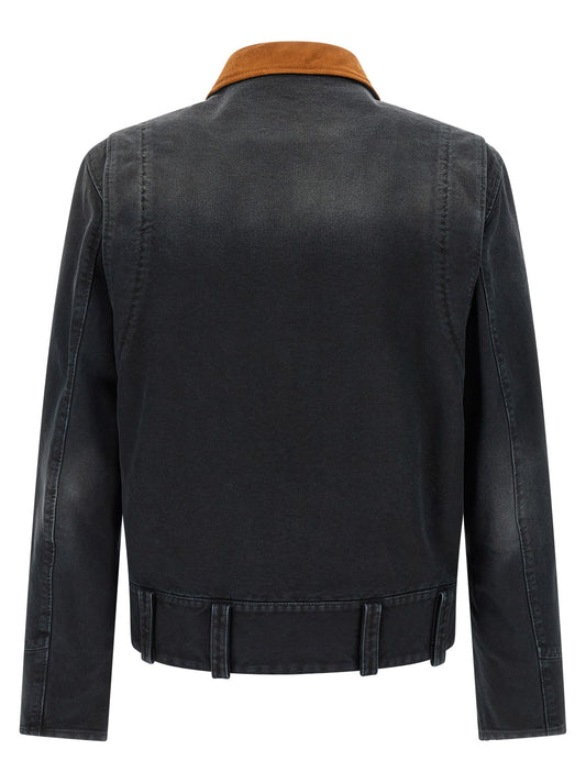 Gray Cotton Denim Jacket