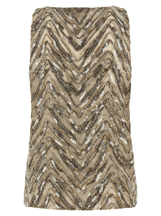 Beige Silk Tank Tops