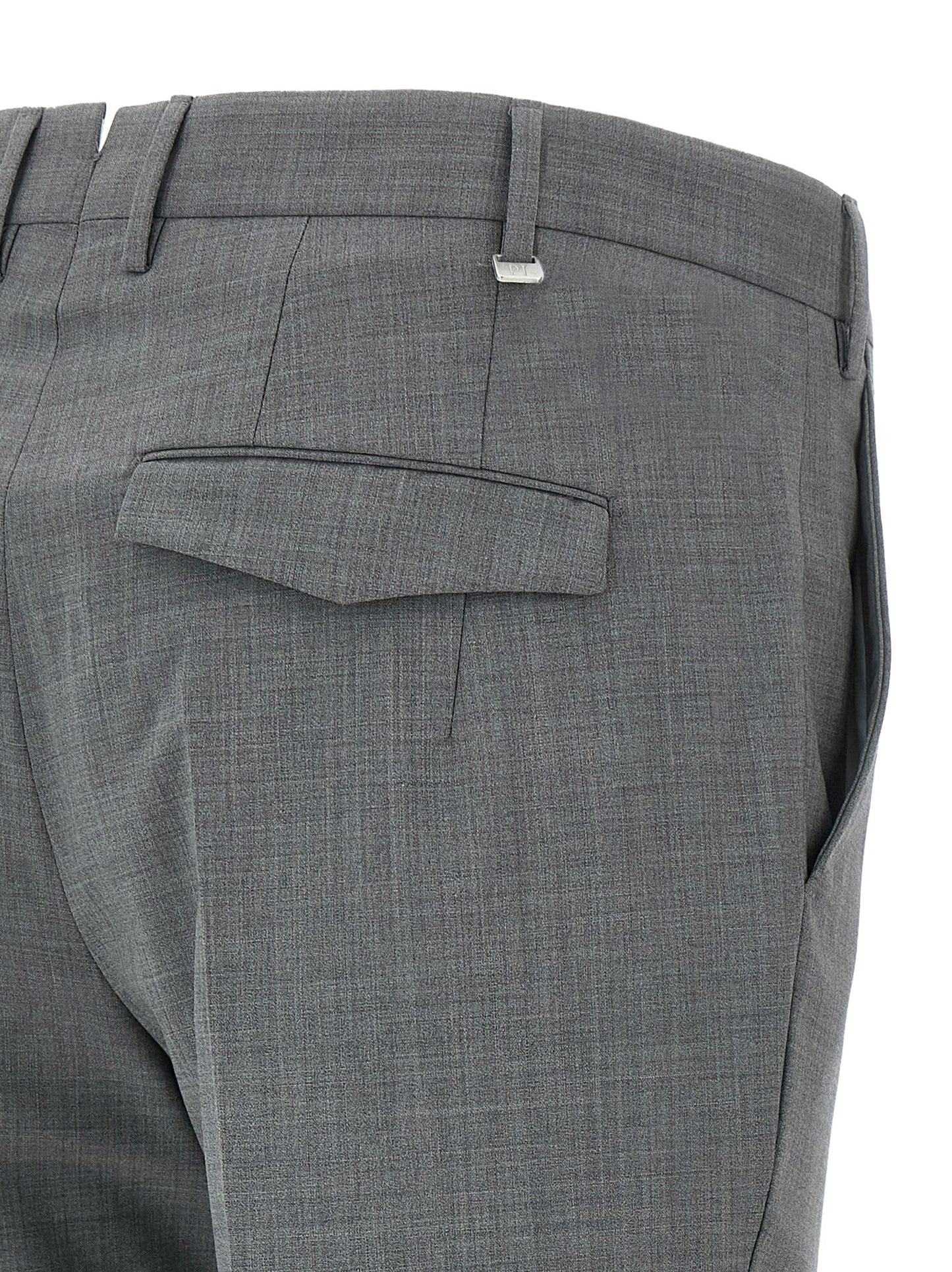 Gray Virgin Wool Dress Pants